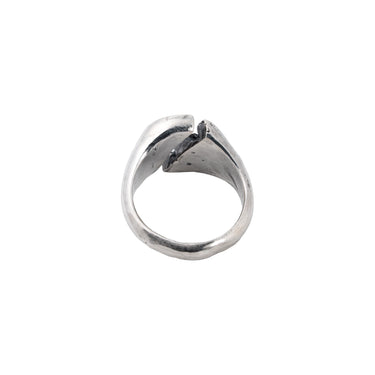 Center Split Signet Ring — back view