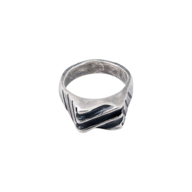 Ridge Signet Ring — front view
